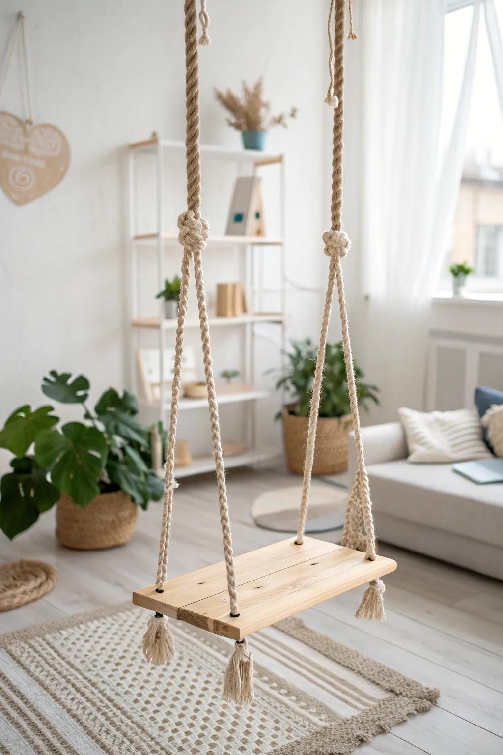 Bring a touch of joy and simplicity indoors with a charming DIY swing!