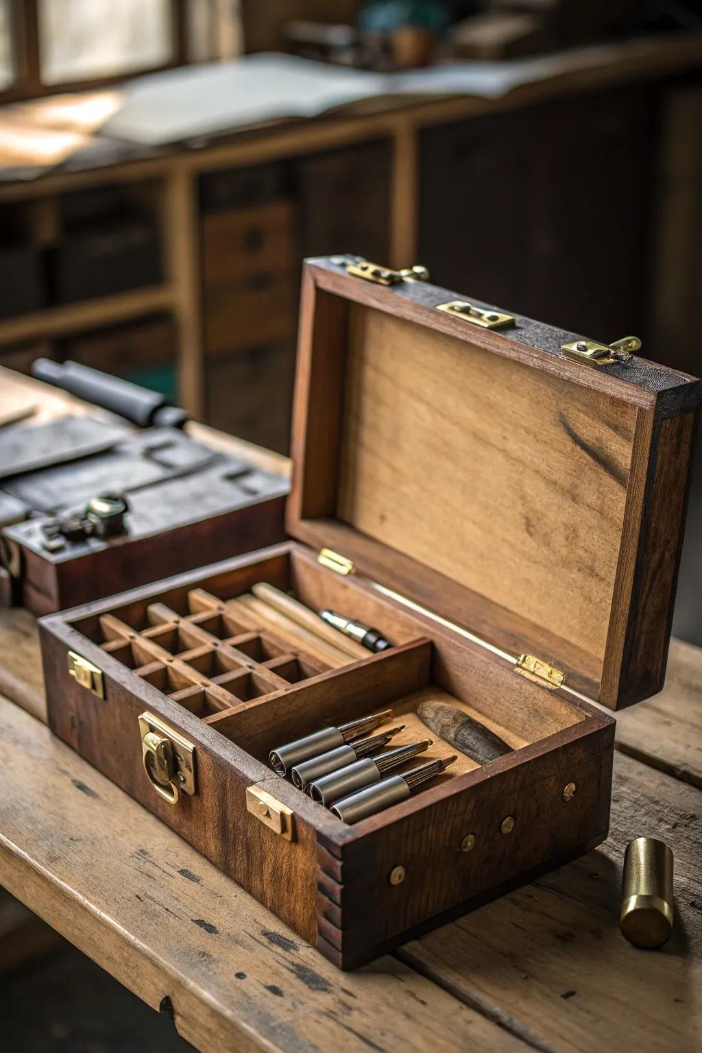Craftsmanship on the Move: Keep your tools ready for inspiration with this portable and stylish toolbox.