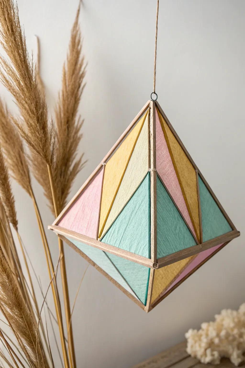 Bring a burst of geometric joy to your space with this colorful tetrahedron!