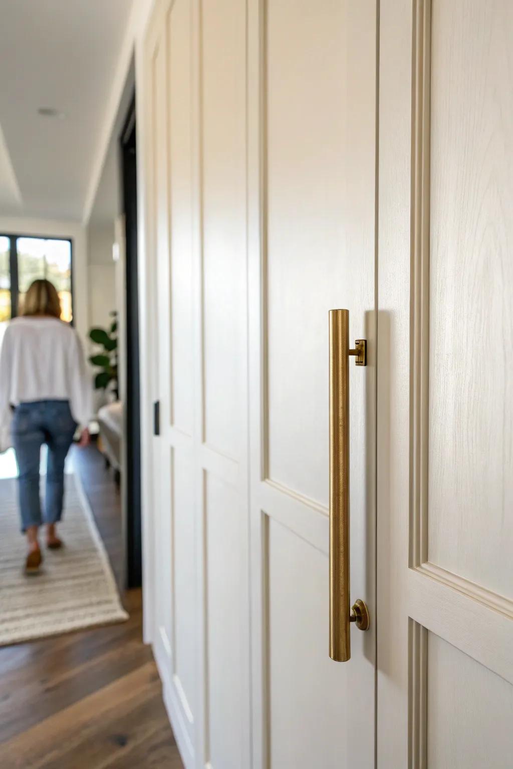 Swap a tiny knob for a sleek long pull—an instant closet-door upgrade you’ll feel daily.