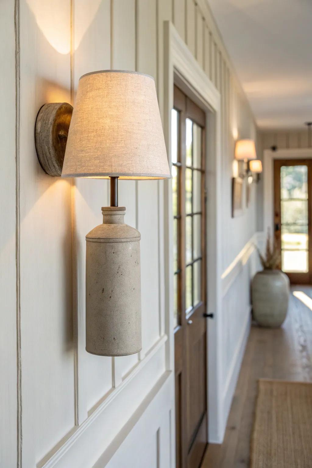 Light greige hallway walls create easy flow—and still stay forgiving in busy entryways.
