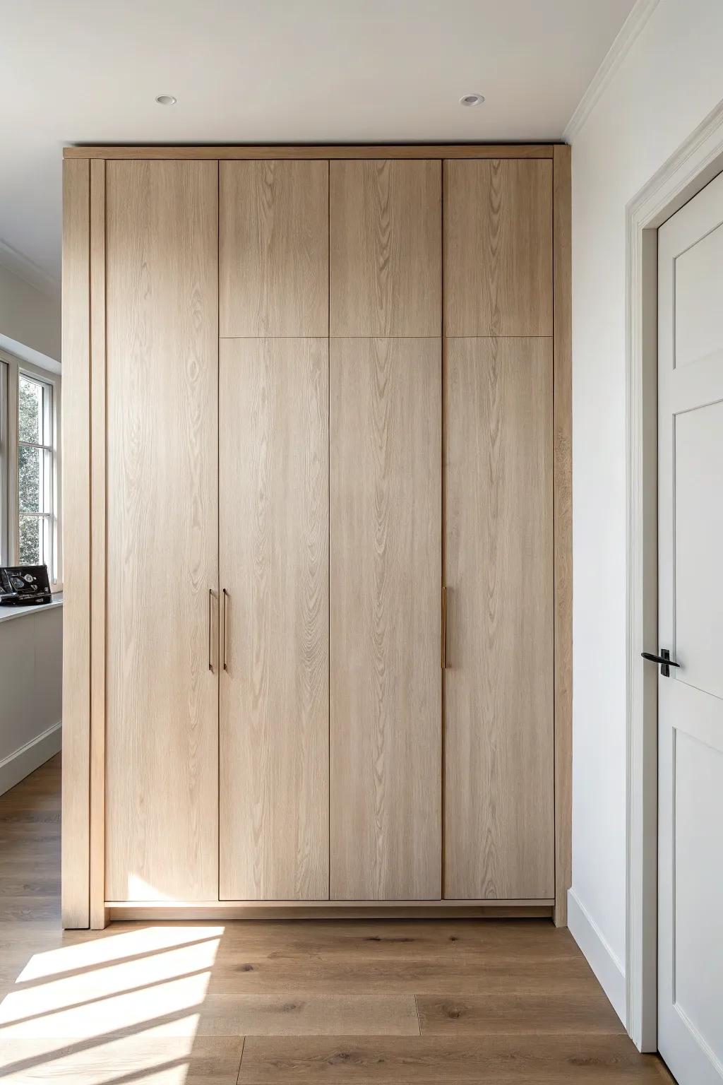A floor-to-ceiling “cabinet” panel that opens into a hidden pantry—sleek, seamless, luxe.