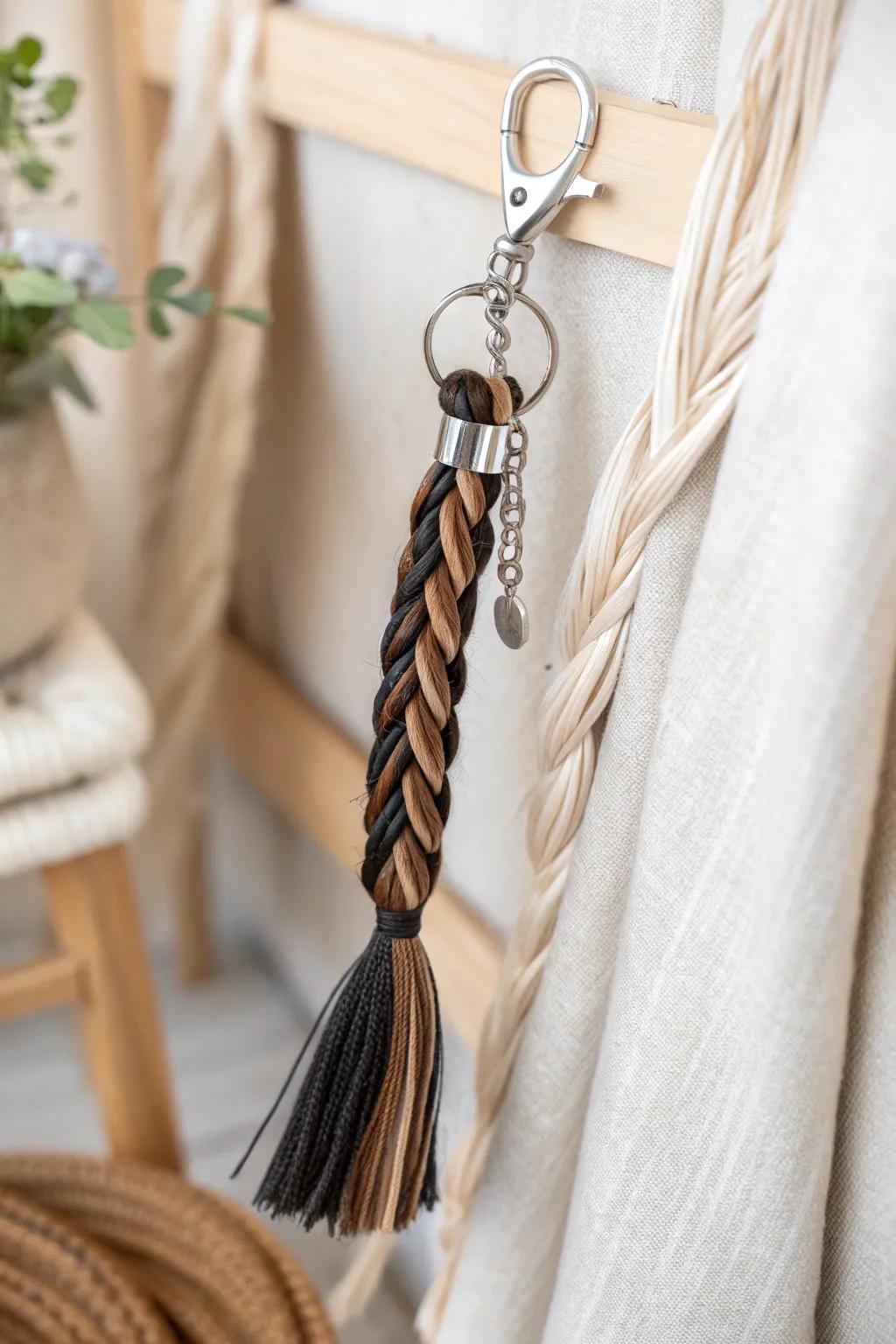 Carry a piece of nature's elegance with a handcrafted horse hair keychain, where simplicity meets style.