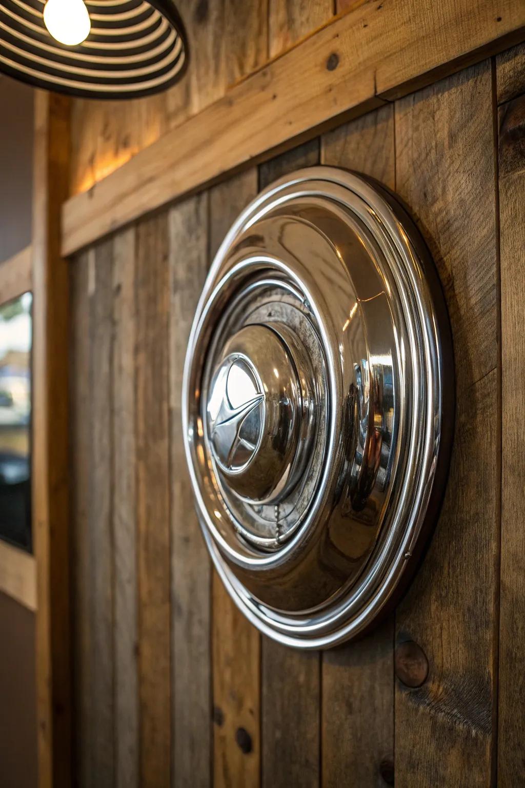 Transform your space with timeless hubcap elegance.