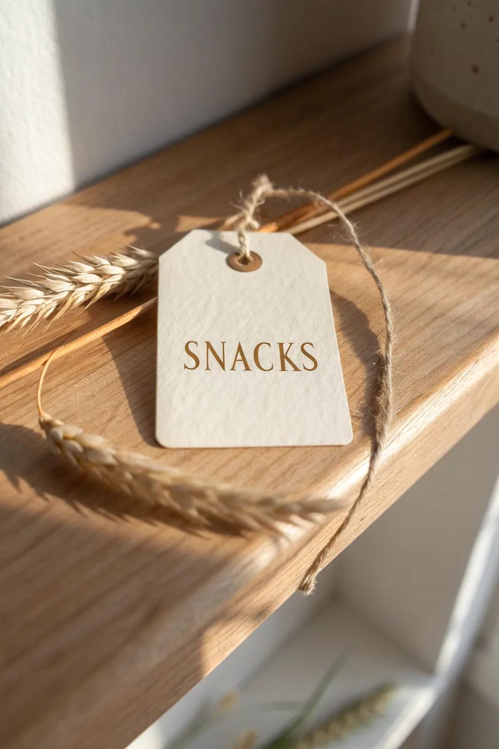 Simple pantry zones start with one beautiful label—snacks, baking, breakfast, done.
