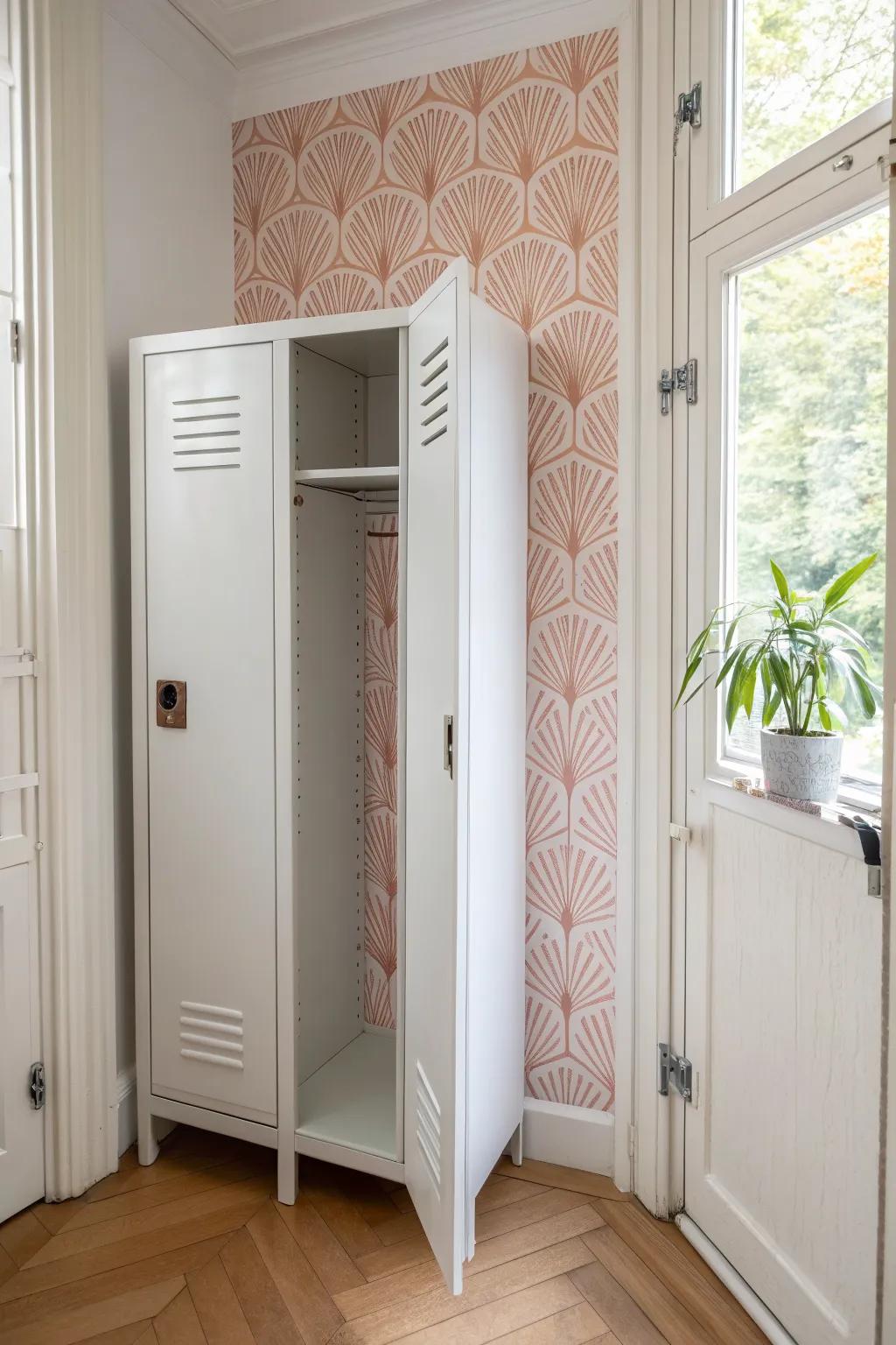 Removable wallpaper instantly upgrades a plain locker—hides scratches and adds effortless style.