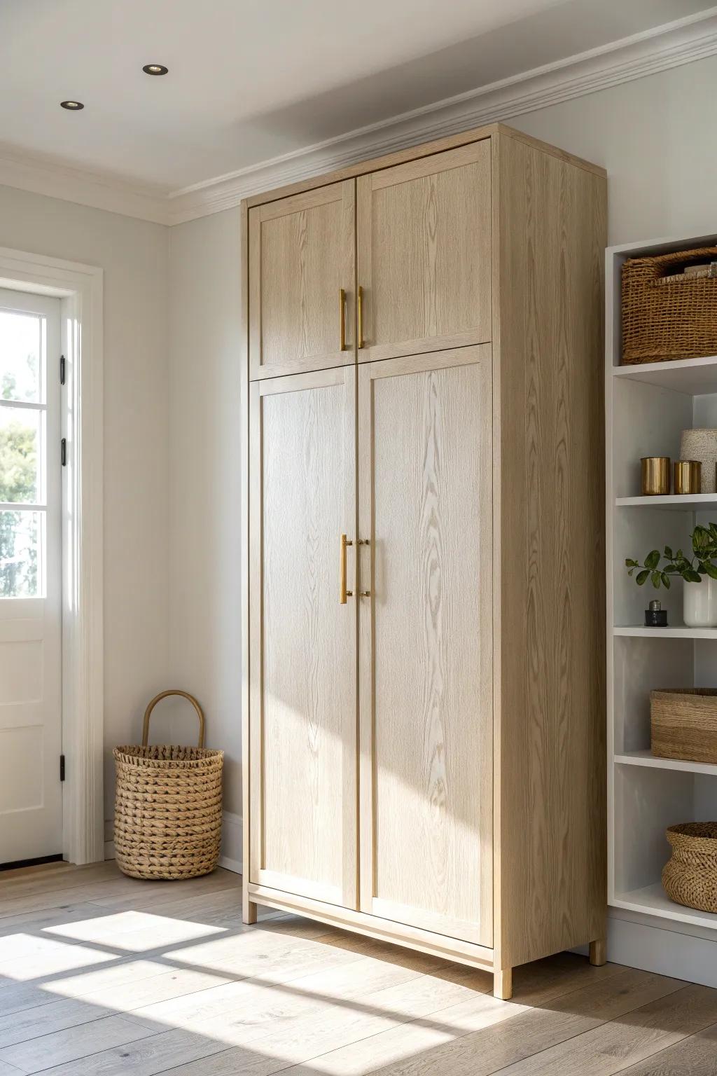 Ceiling-height cabinets make low kitchens feel taller—and eliminate that dusty gap.