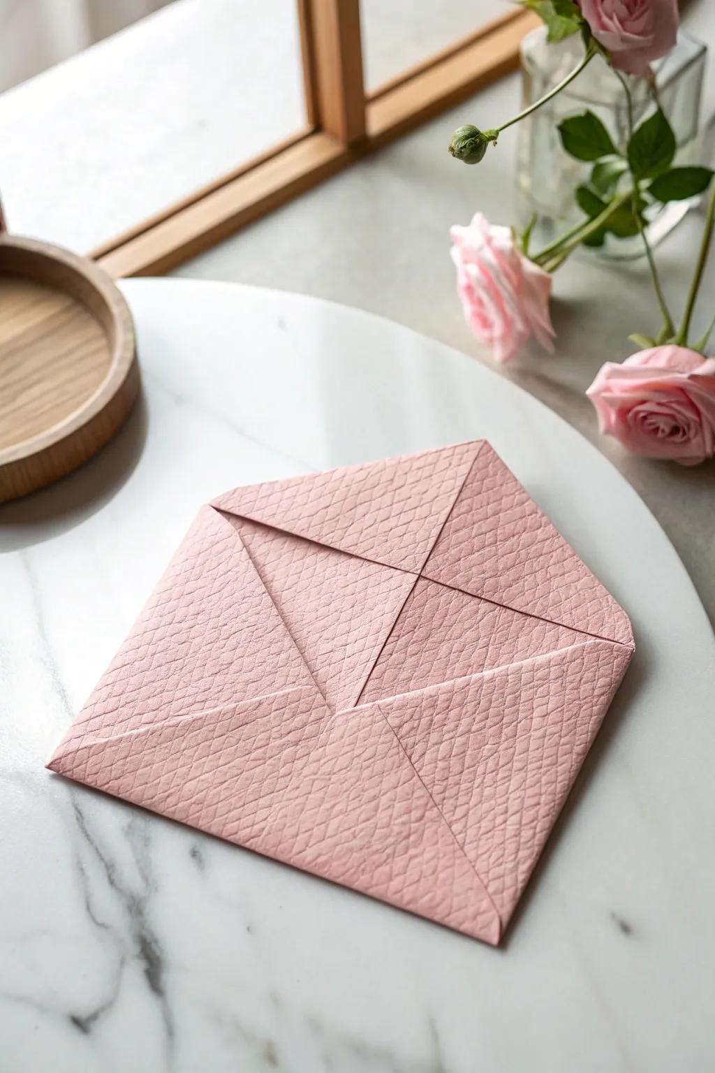 Send a piece of your heart with this exquisite origami envelope, perfect for love notes and special messages.