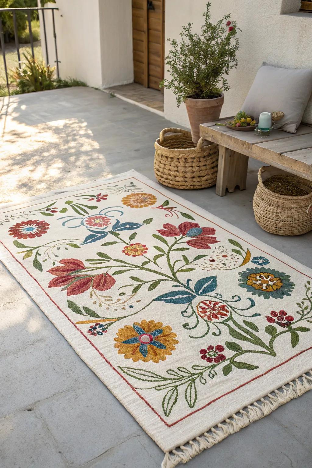 Transform your space with a touch of floral fantasy—where concrete meets vibrant artistry.