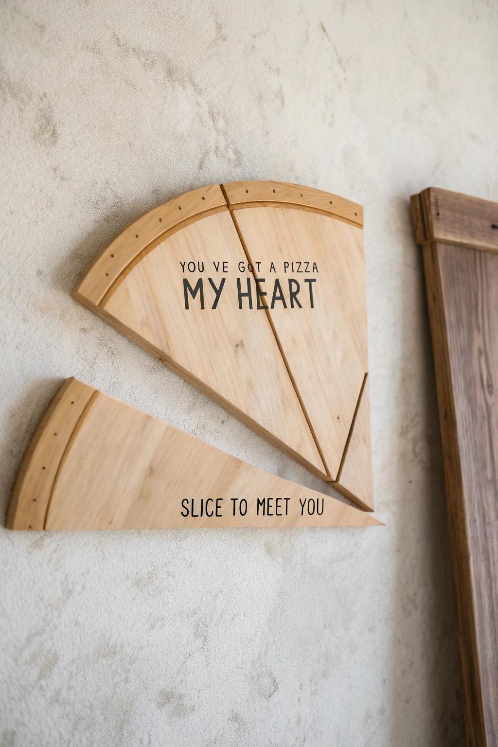 Add a slice of humor to your decor with playful pizza puns! 🍕✨