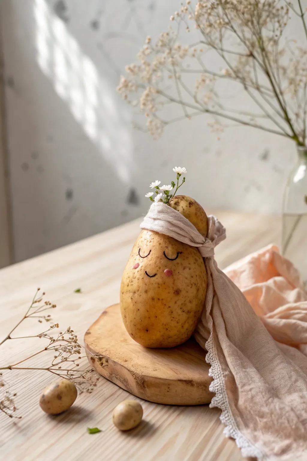 Celebrate the seasons with charming potato people as unique table centerpieces!