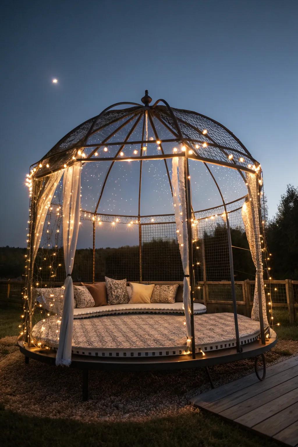 Transform your evenings with this magical fairy light gazebo, where craftsmanship meets enchantment.