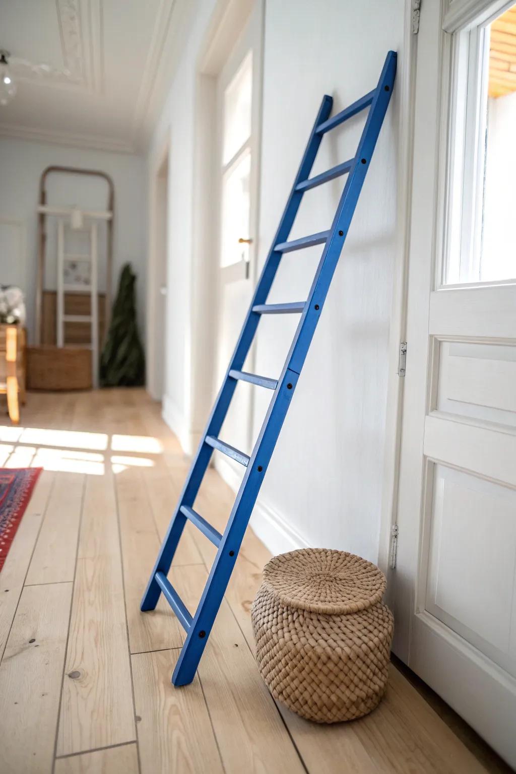 Renter-friendly tape ladder: a minimalist hallway setup for quick sensory movement breaks.