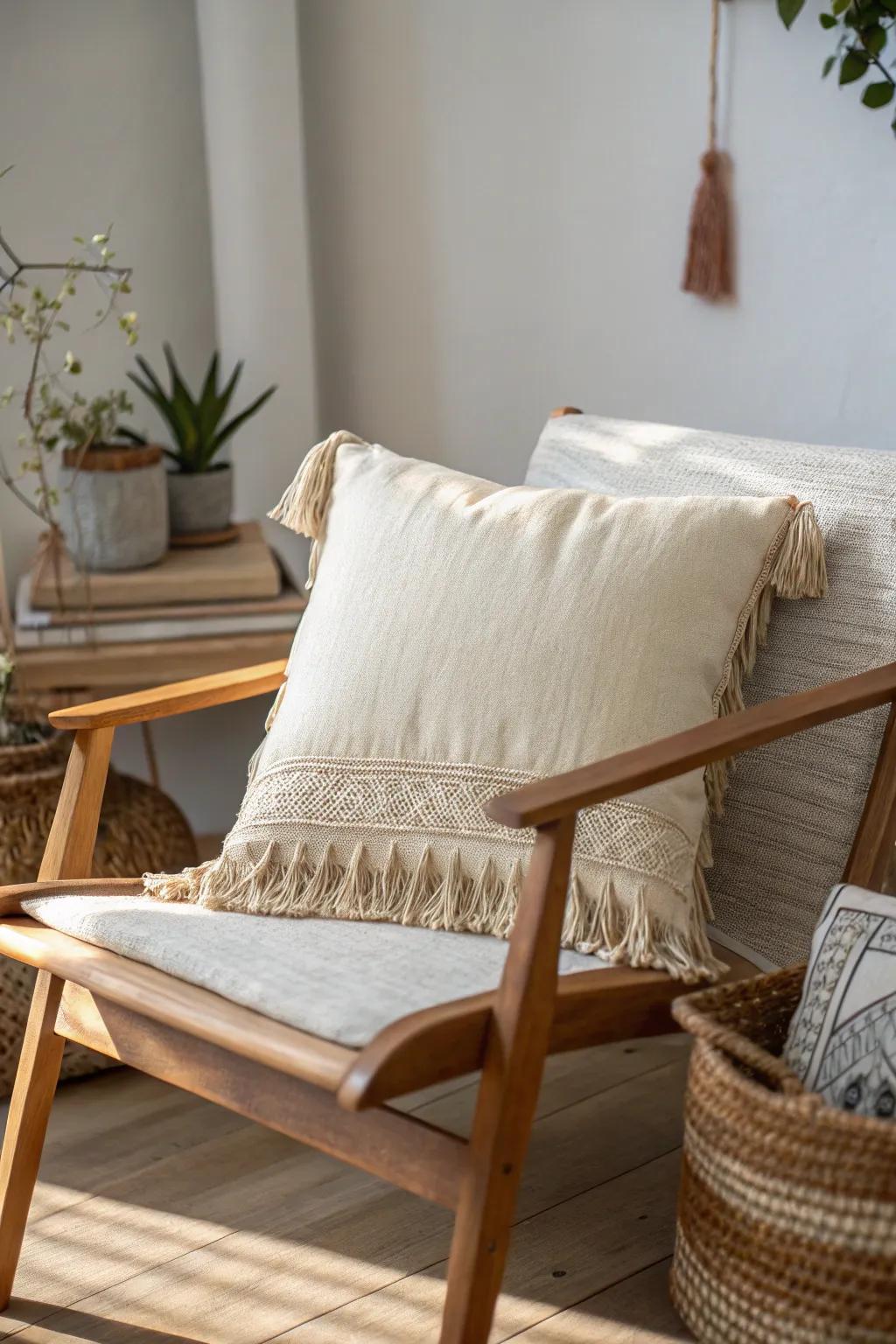 Soft cream neutrals instantly brighten a small living room—simple, calm, and budget-friendly.