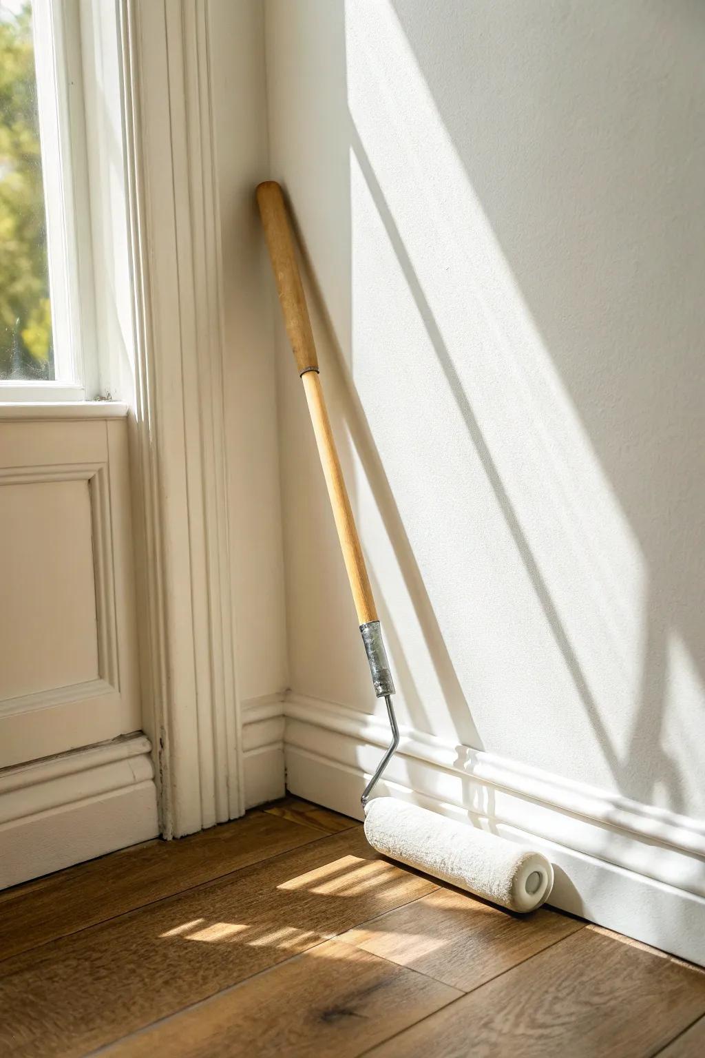 Soft, light-reflecting paint turns a tiny bedroom bright—add warm wood for cozy balance.