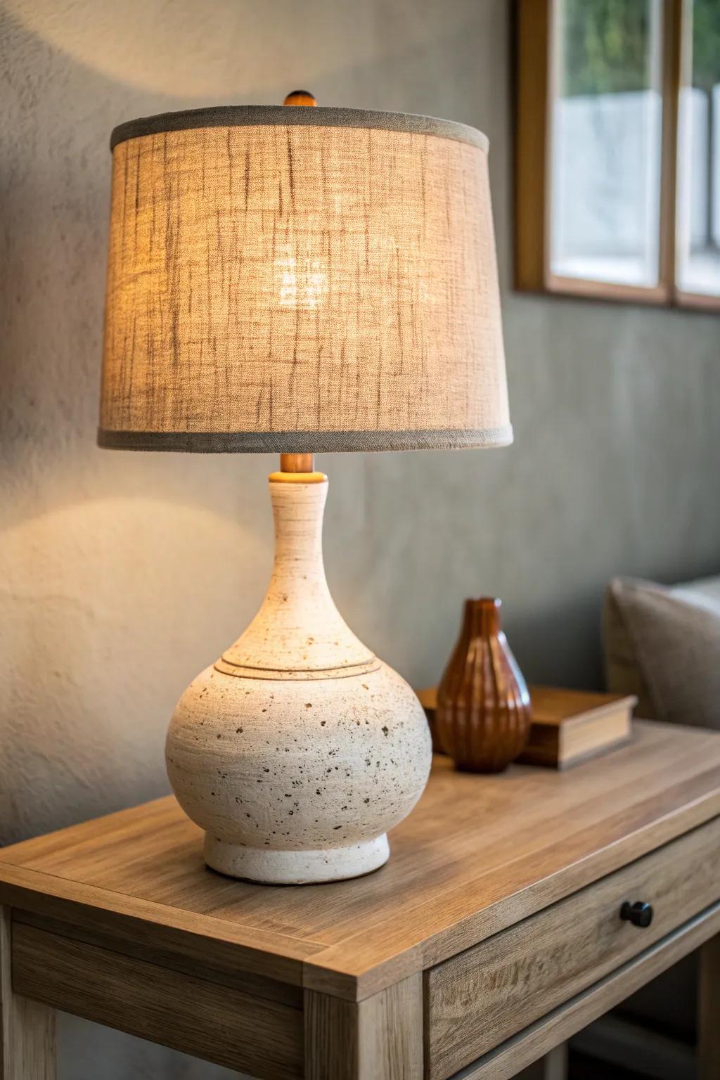 A petite warm-glow lamp that anchors your entry table and makes coming home feel cozy.