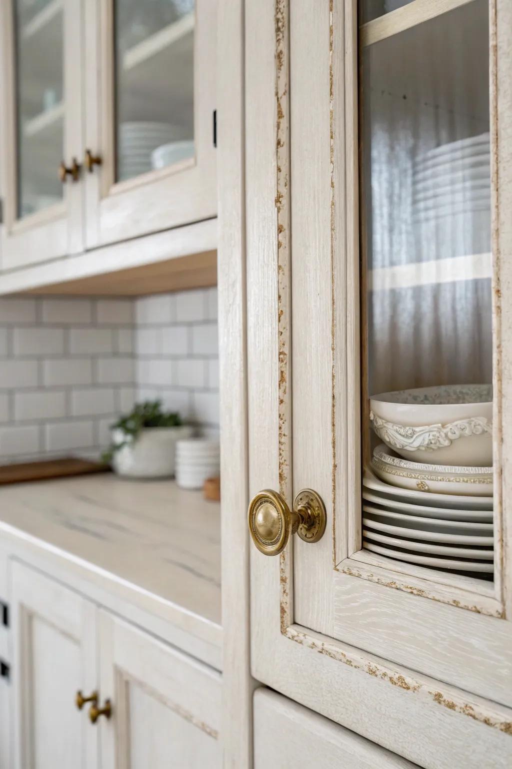 Creamy-white upper cabinets lift a tiny Victorian kitchen—warm, timeless, and airy.