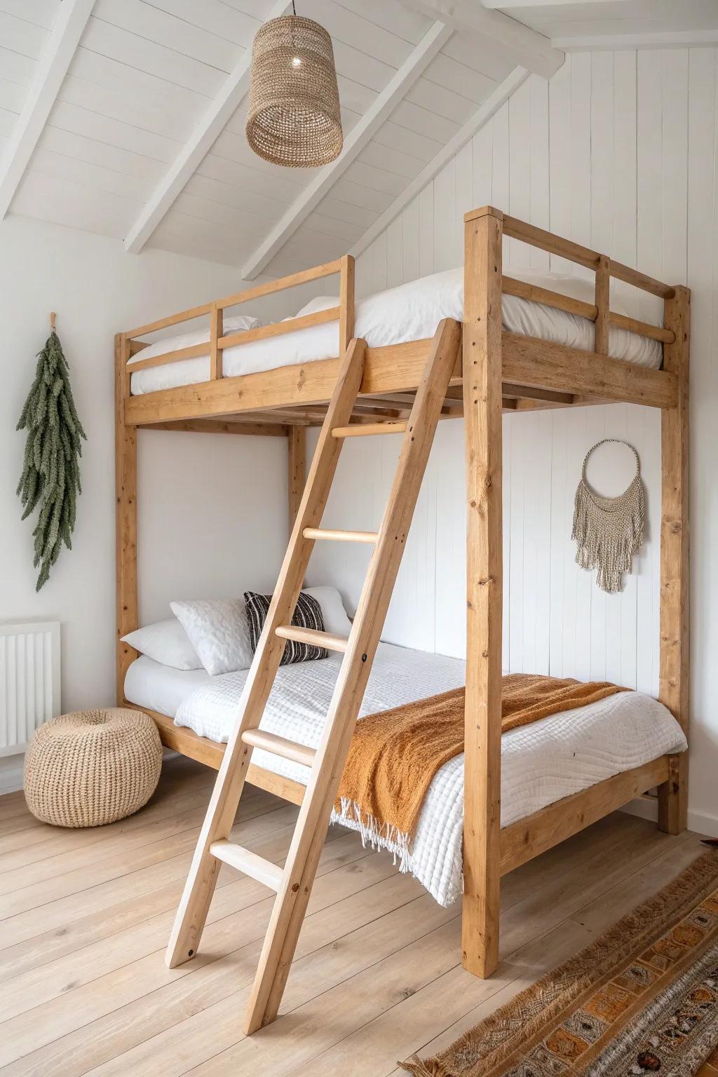 Simple DIY loft bed creates two tiny-home zones—sleep above, living space below, without spending big.