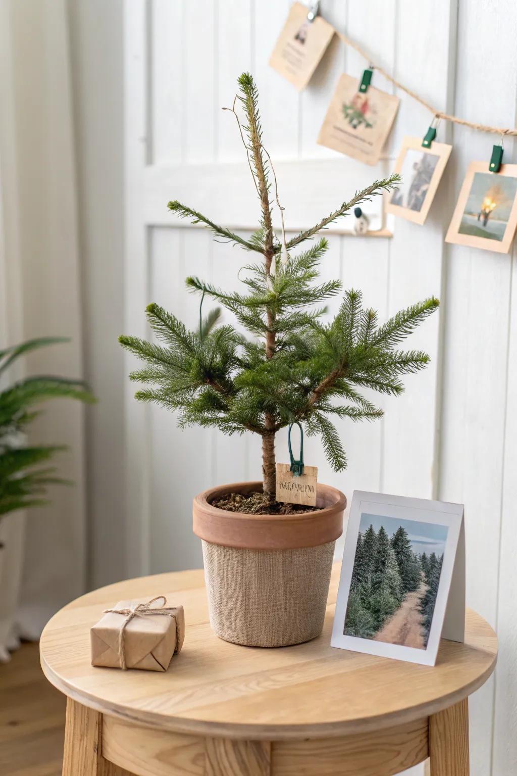 A tiny travel tree turns into a mini gallery—clip on postcards and favorite vacation photos.