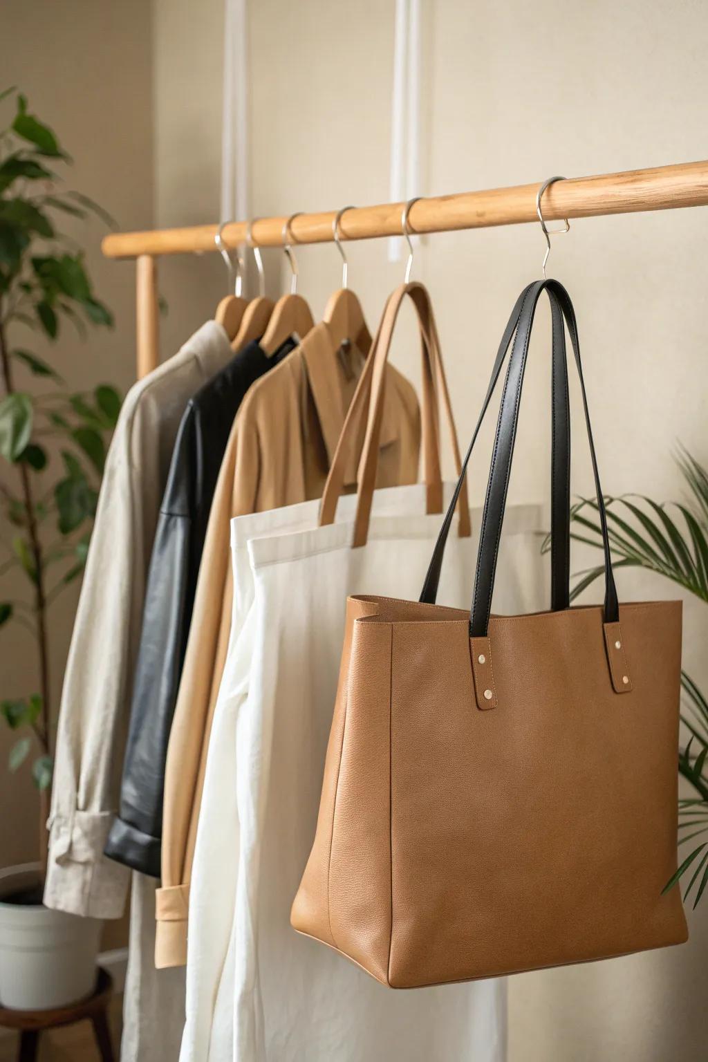Effortlessly organize your totes with a touch of minimalist elegance.
