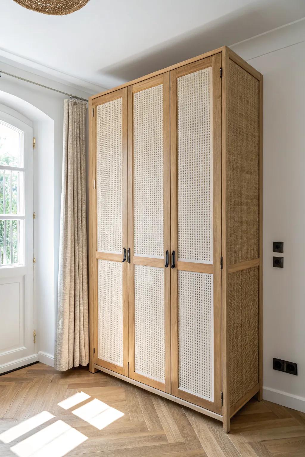 Closed doors, calm mind: a classic reach-in wall closet that instantly hides small-space clutter.