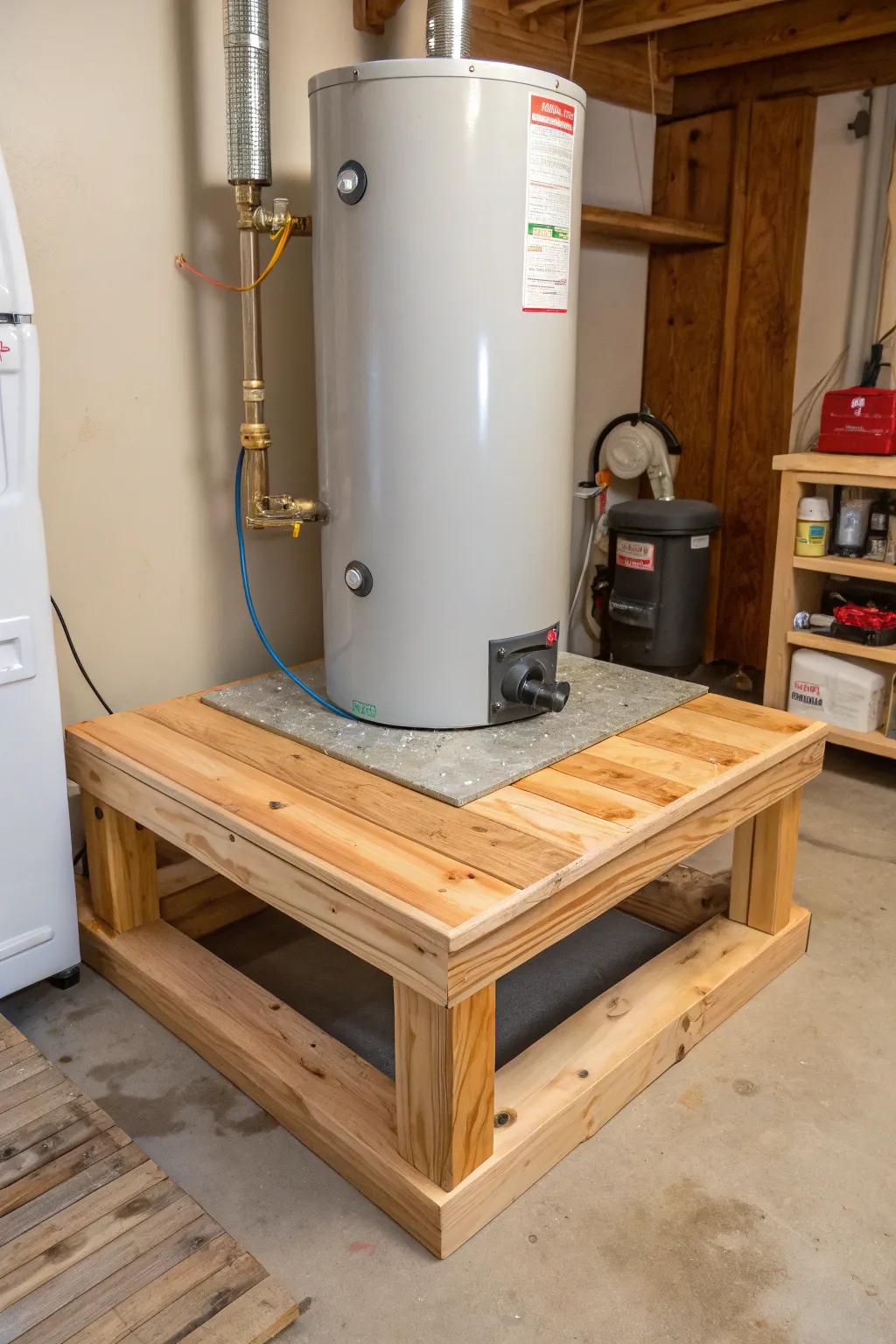 Elevate your style with a handcrafted wooden platform: where rustic charm meets practical craftsmanship.