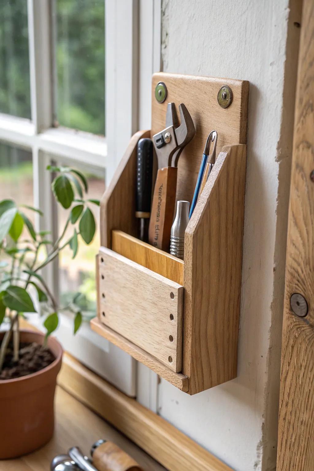 Modular French cleat holder: rearrange your workshop storage anytime—no extra holes needed.