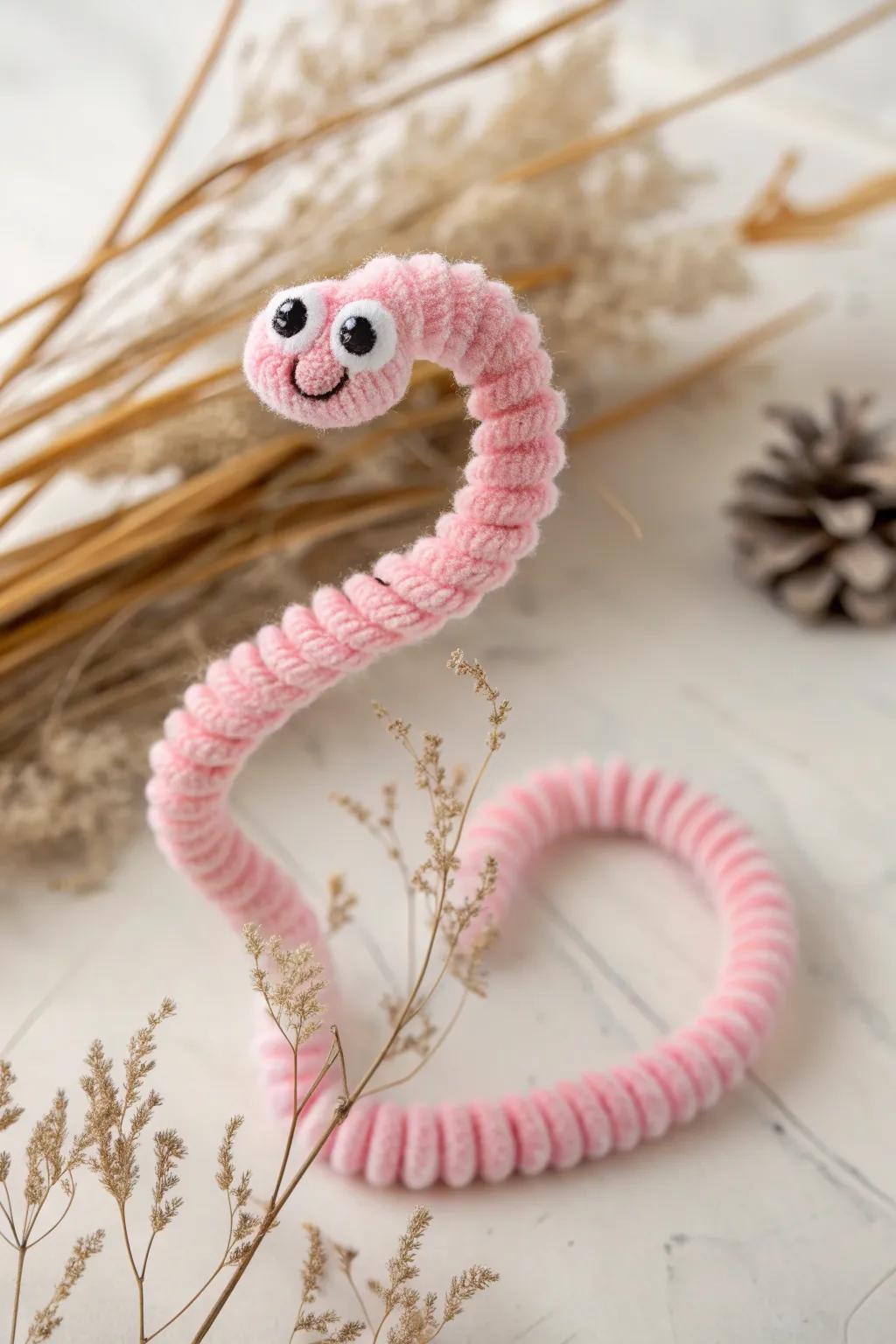 Add a touch of whimsy to your day with this adorable pipe cleaner curly worm!