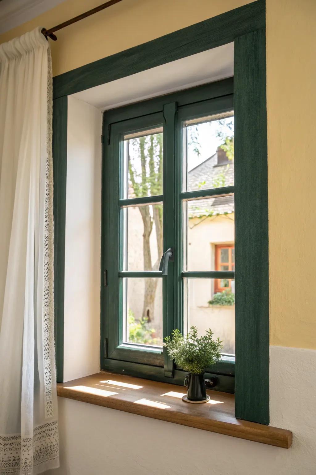 Paint a dark window surround to “frame” the light—instantly makes windows feel larger.