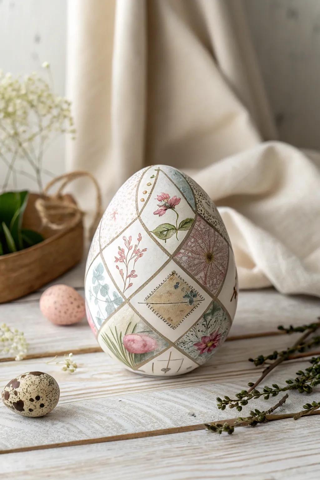 Unveil the story within each stroke—discover the art of eclectic Easter egg collages.