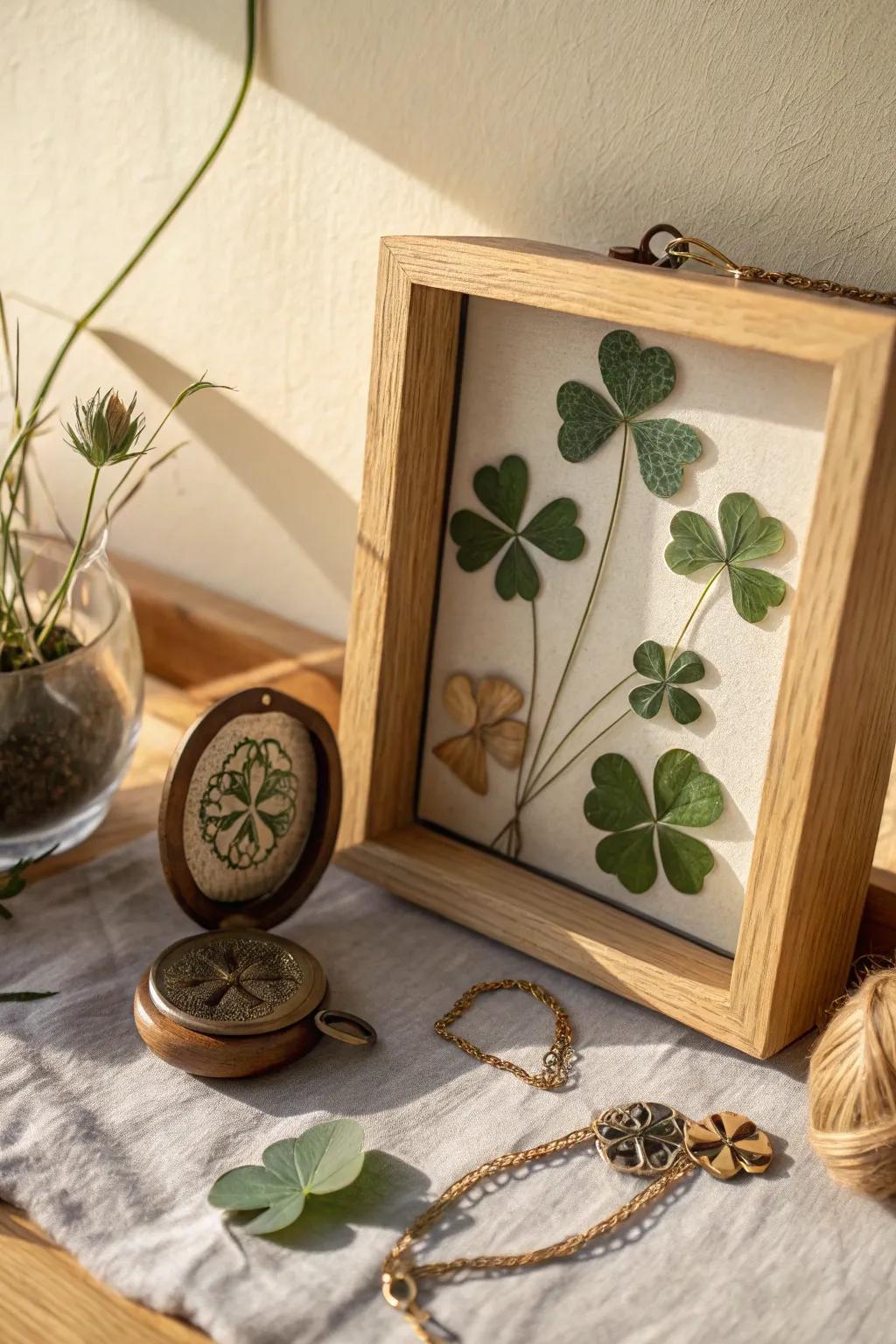 Craft a gallery of love and luck with shamrock shadow boxes – where simplicity meets heartfelt treasures.