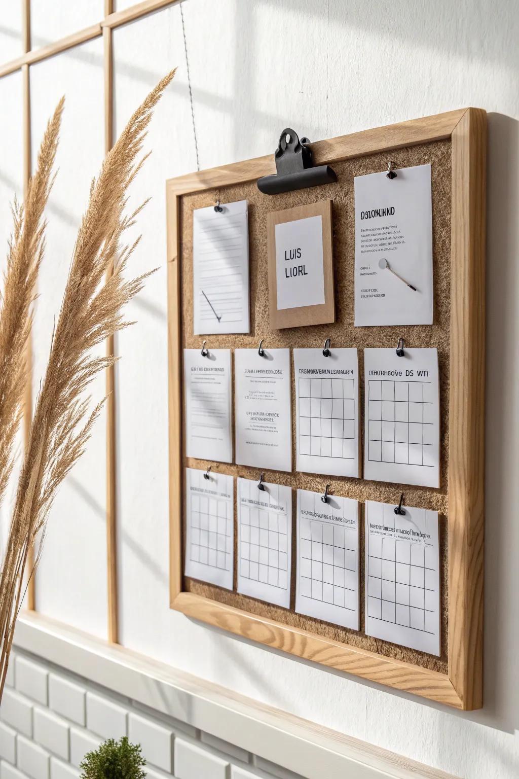 Monochrome meal plan board: sleek, calm, and surprisingly effective for fewer takeout nights.