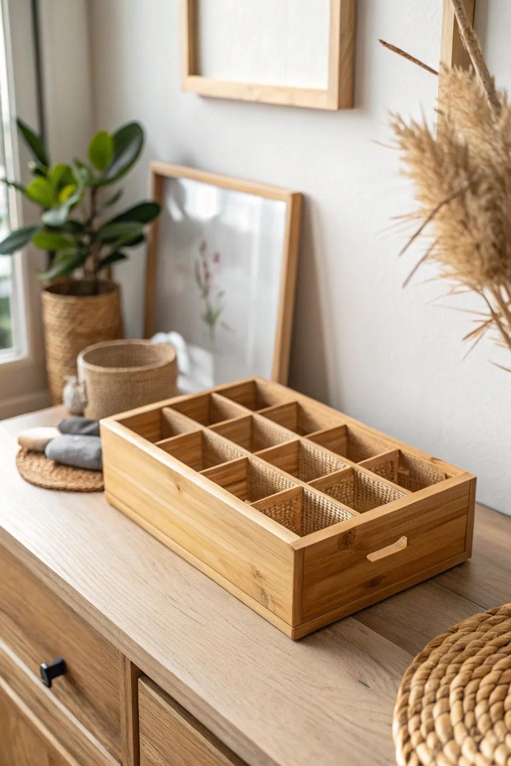 Honeycomb grid cubbies keep each suit separate—no tangled straps or missing matching bottoms.