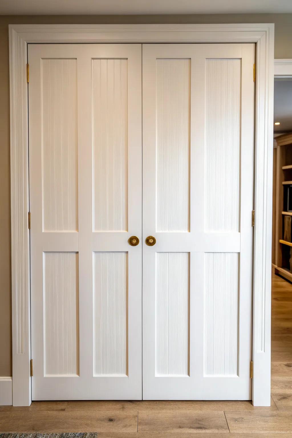 Fake a French-door look from old bifolds—same footprint, instantly more grown-up.