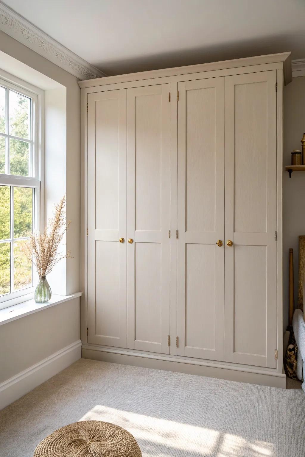 Classic Shaker fronts make built-in wardrobes feel timeless, cozy, and beautifully finished.