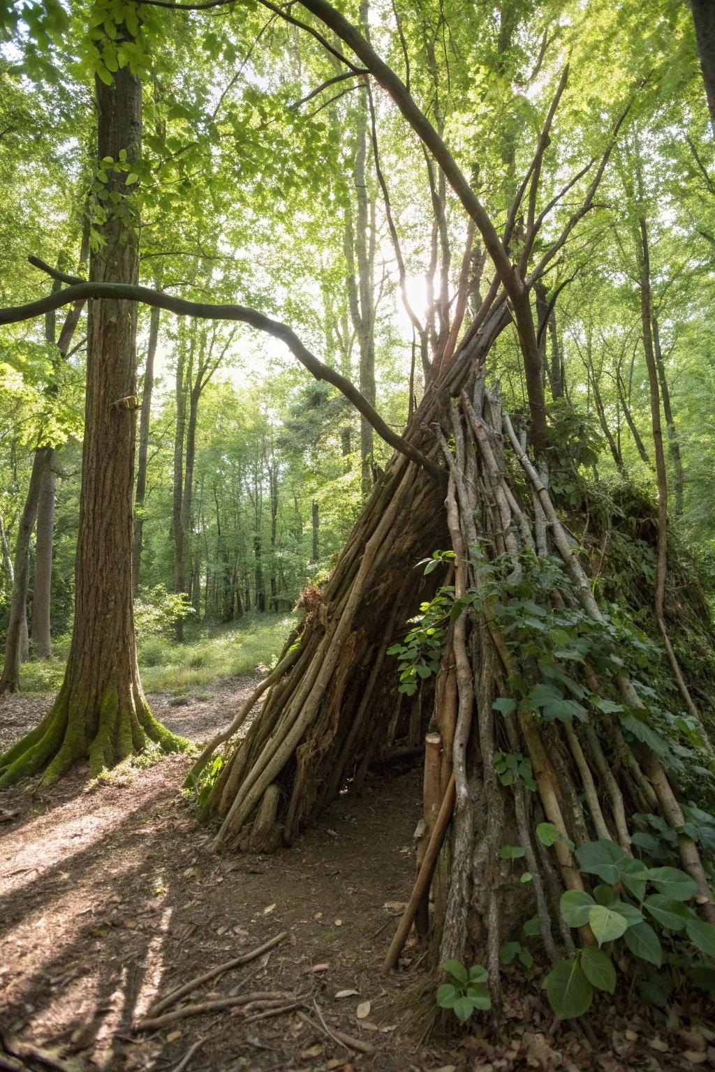 Master the art of bushcraft with a perfectly crafted lean-to shelter—a sanctuary in the wild.