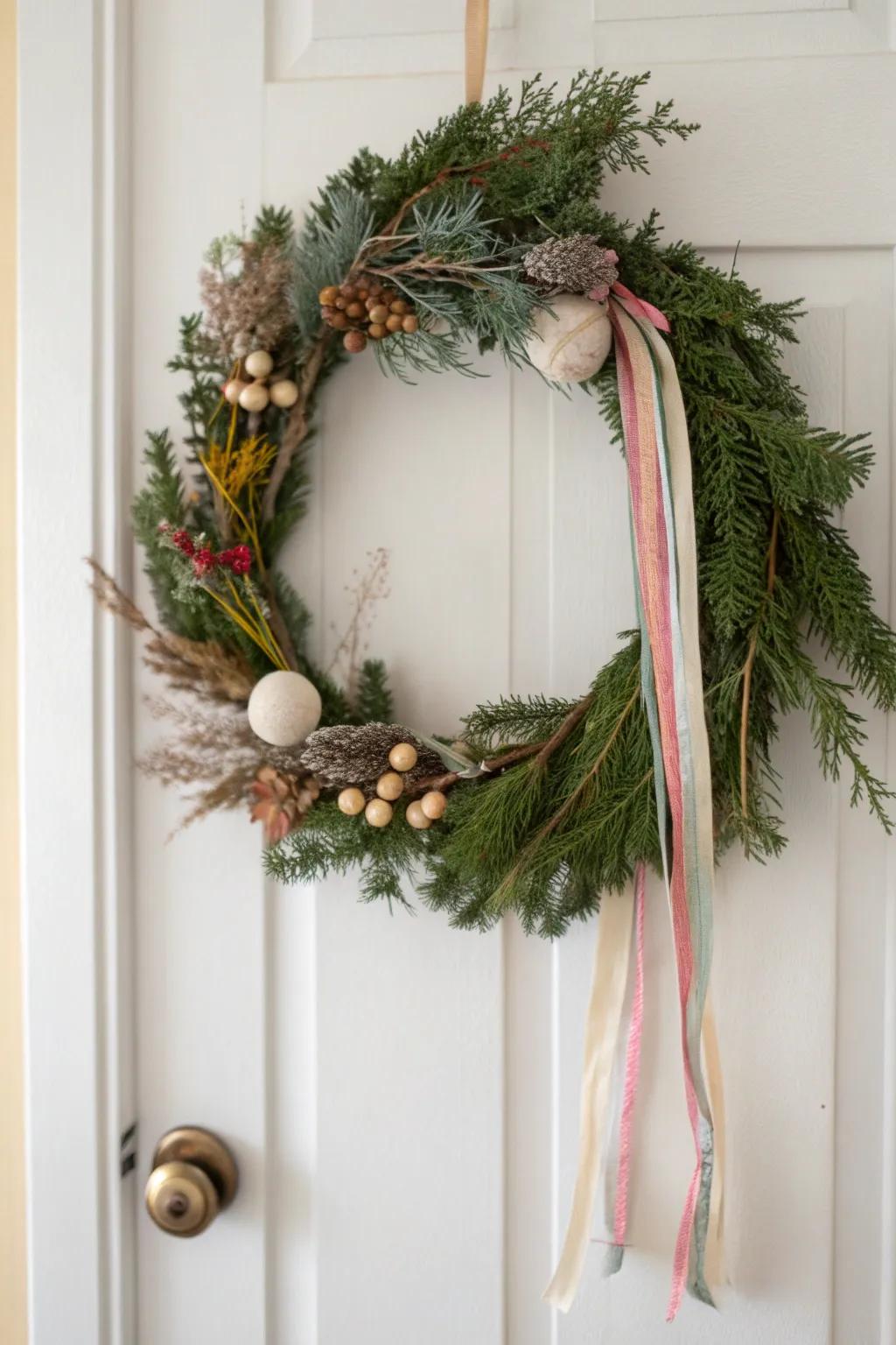 Welcome the season with a touch of handcrafted elegance—perfect for adding charm to any door.