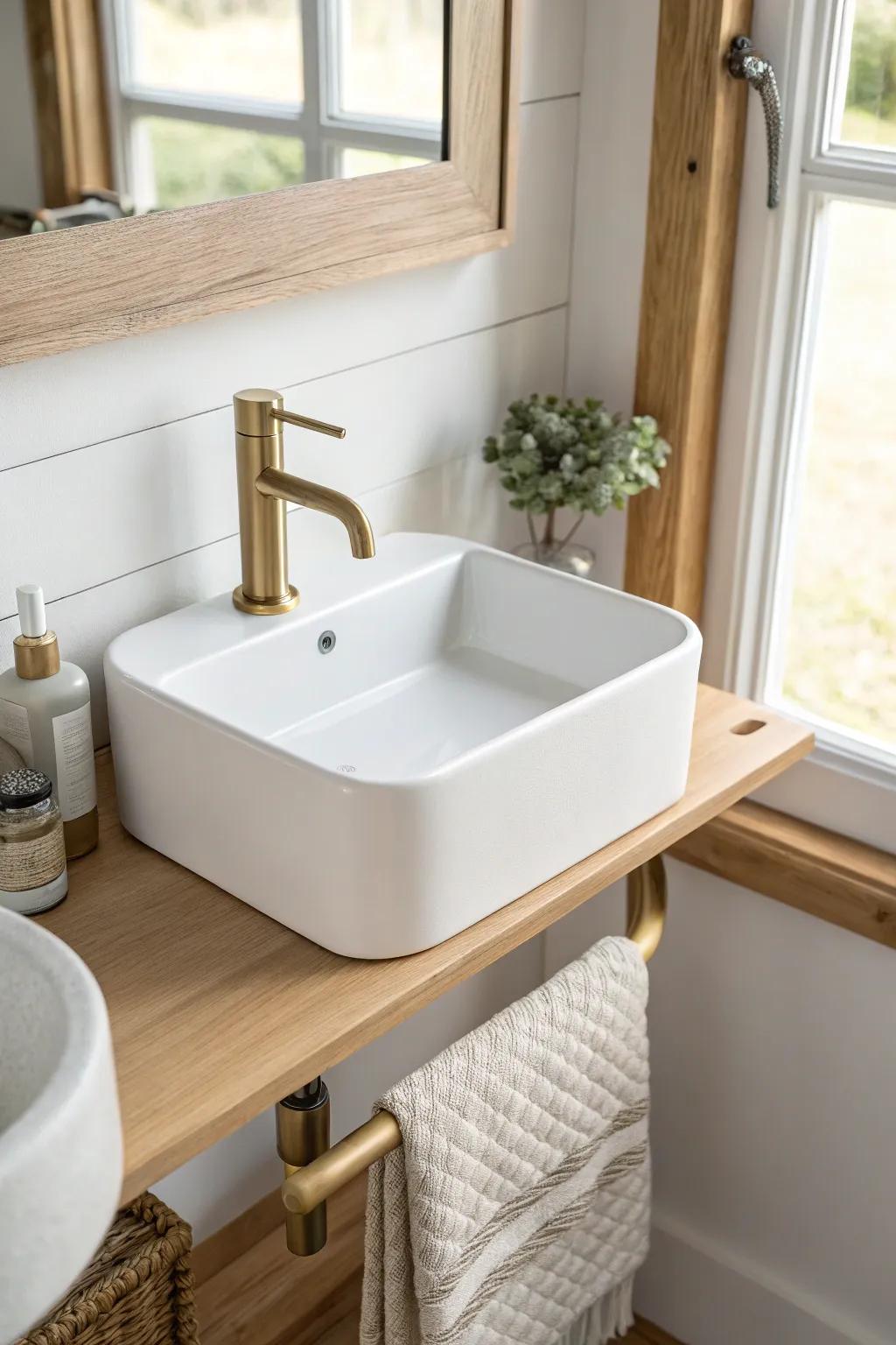 Small cloakroom, big comfort: a compact wall basin that frees space without losing style.