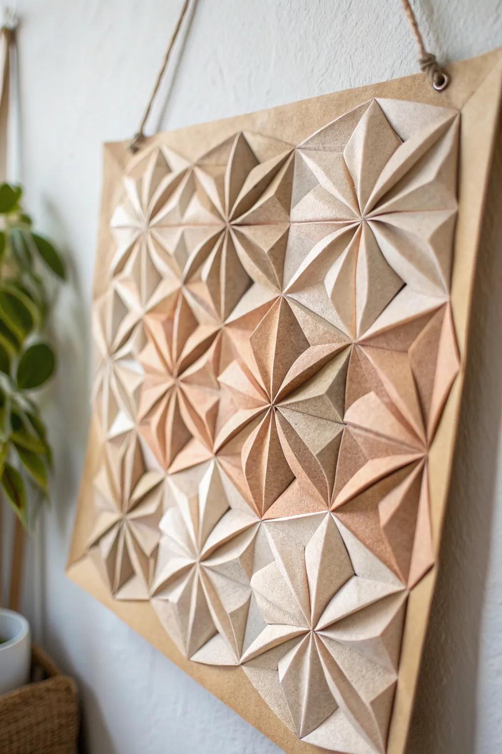 Transform paper bags into stunning wall art – a minimalist masterpiece for your home.