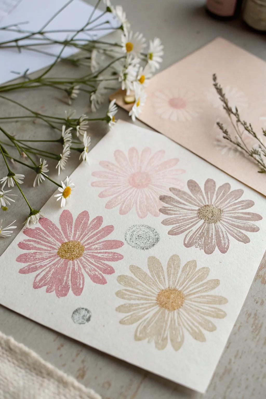 Whimsical Fingerprint Daisies: Embrace the charm of handmade art with this delightful craft.