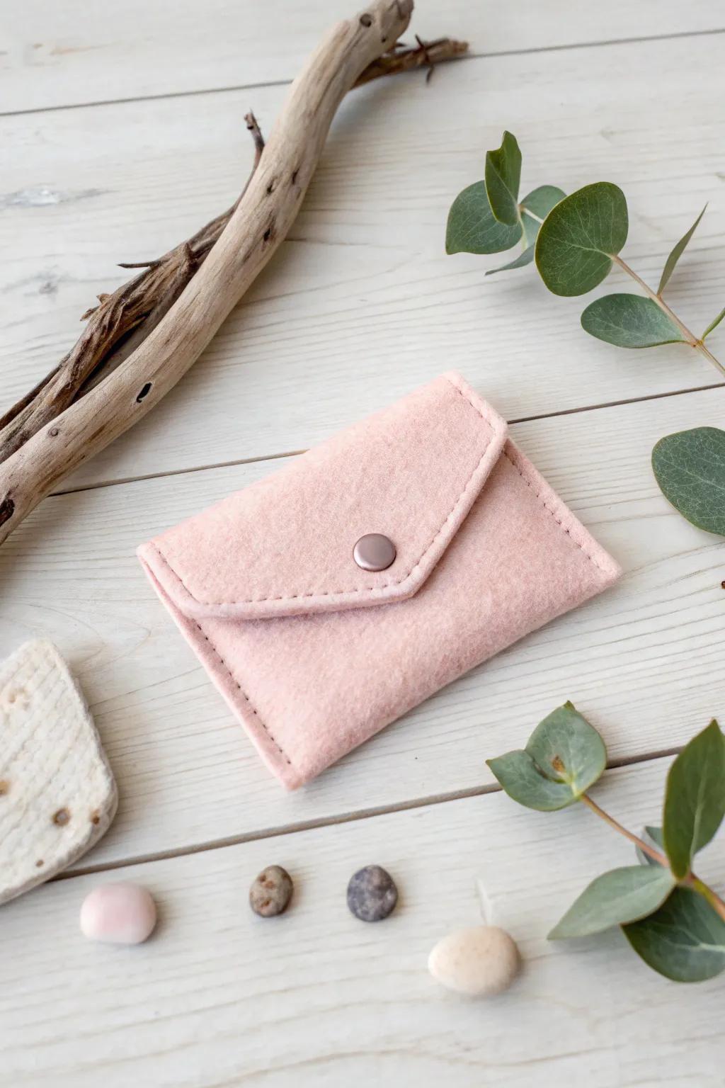 Craft your own stylish no-sew felt coin purse – where simplicity meets elegance. 🌿✨