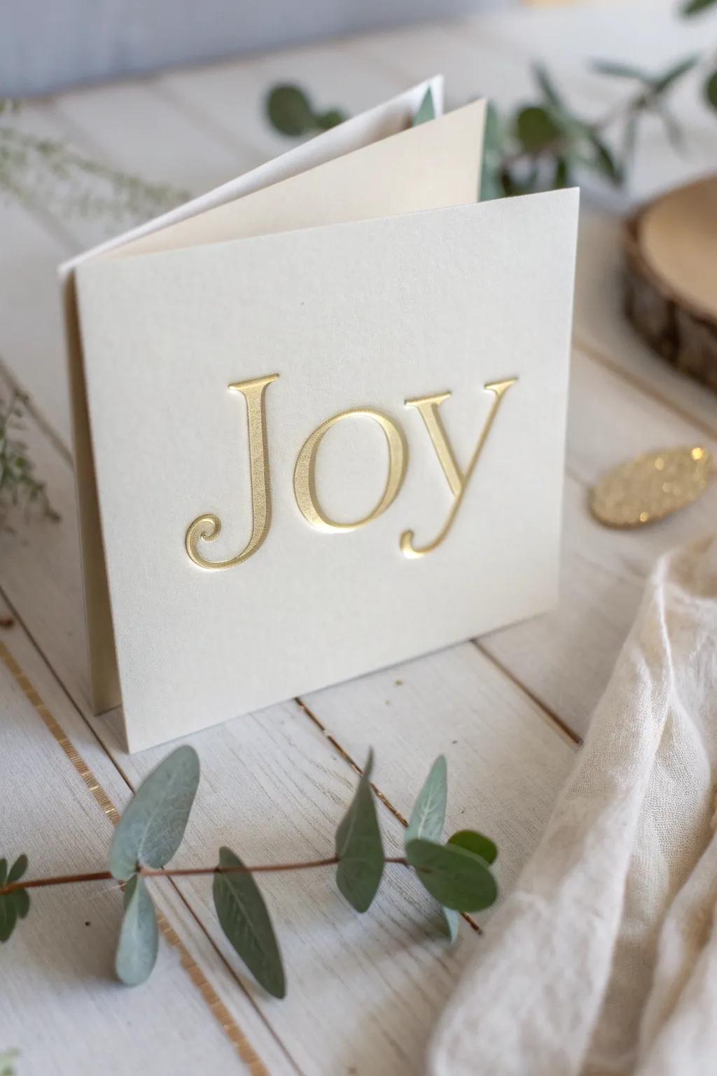 Elevate your greetings with embossed sentiments that shine. #Craftsmanship #MinimalistBeauty