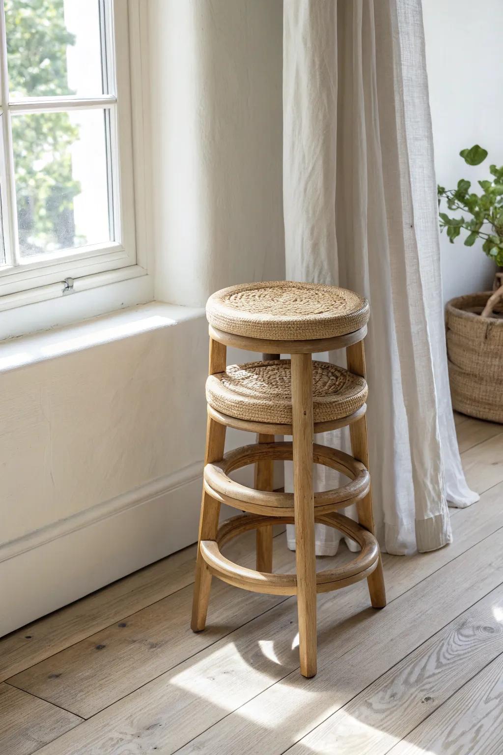 Stackable stools that double as a mini sculpture—instant extra seating for small spaces.