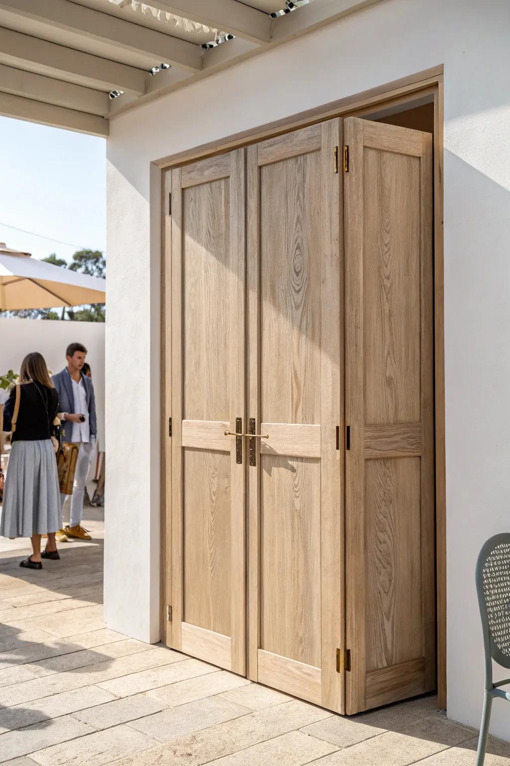 Bi-fold closet doors that let you tuck your mini office away—calm, clean, and guest-ready.