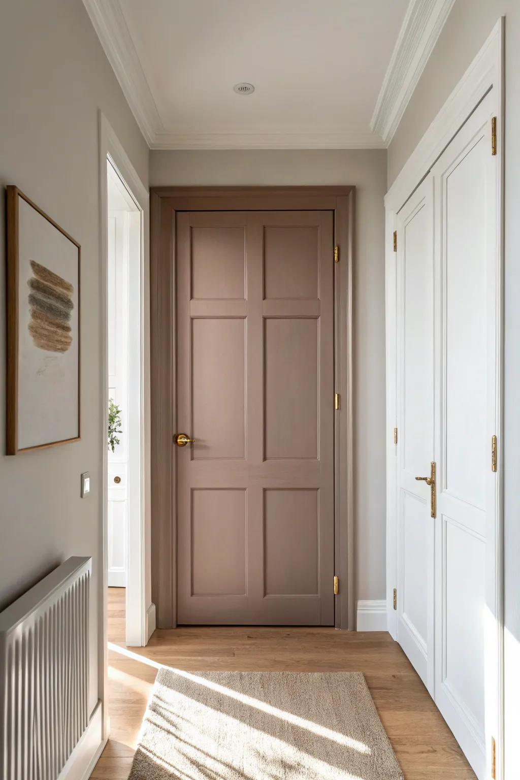 Two-tone paint adds quiet depth—make the closet door one shade deeper than the walls.