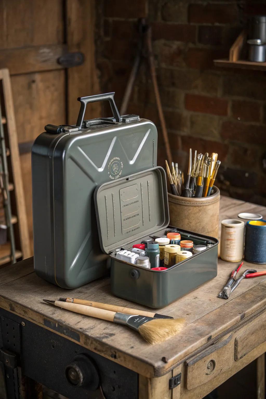 From Fuel to Function: Elevate your storage game with this creatively repurposed jerry can.