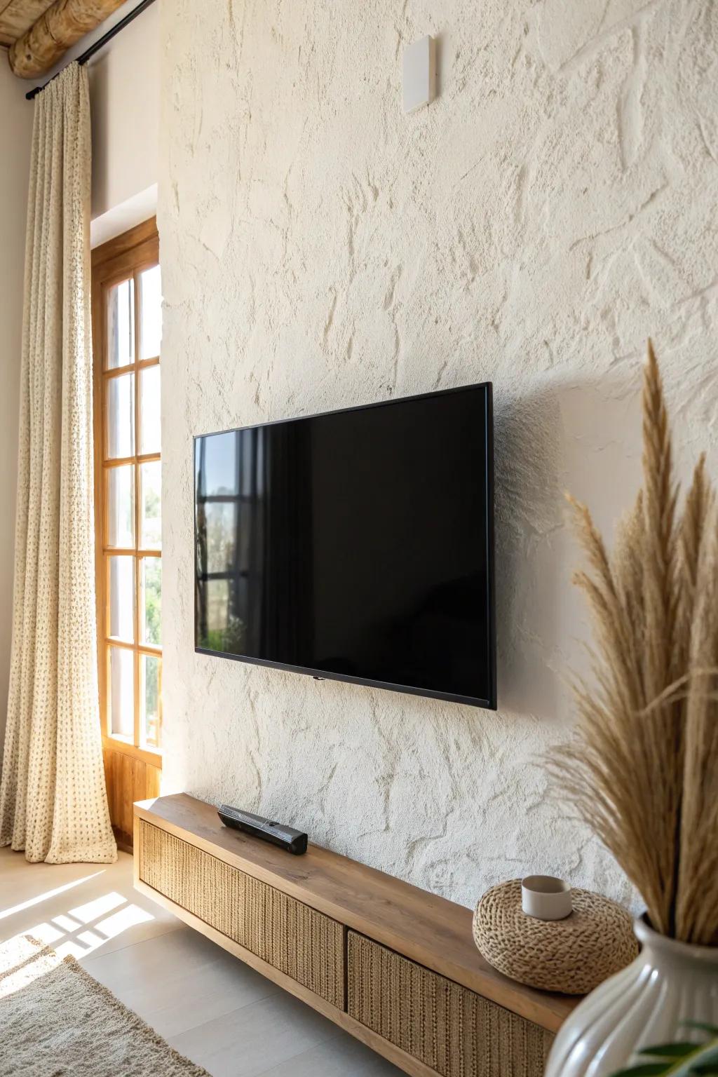 Wall-mount the screen to free up precious floor space and make a tiny man cave feel built-in.