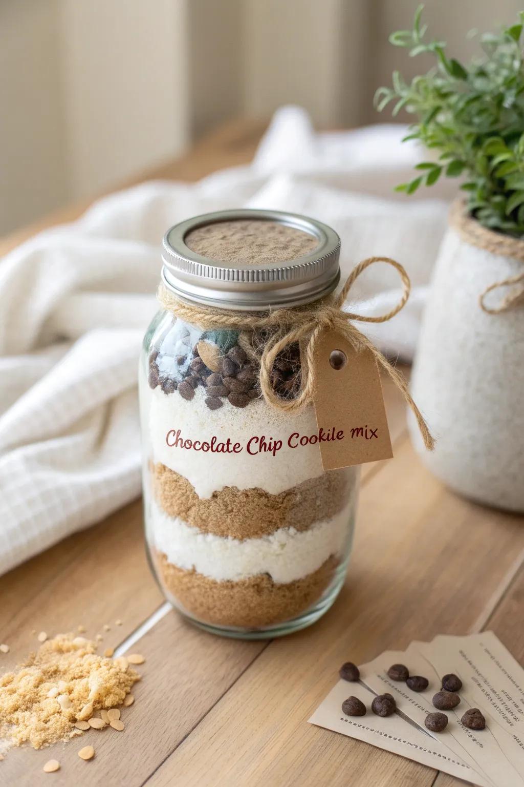 Gift a homemade touch with this charming Cookie Mix Jar, perfect for birthdays and crafted with love.