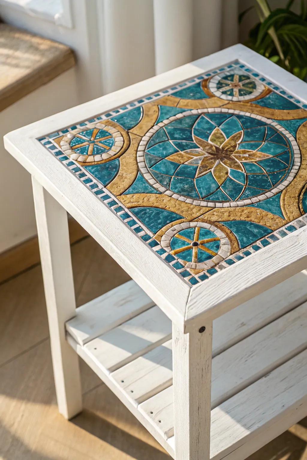 Add a splash of vibrancy with this stunning mosaic tile art—where minimalist meets boho elegance.