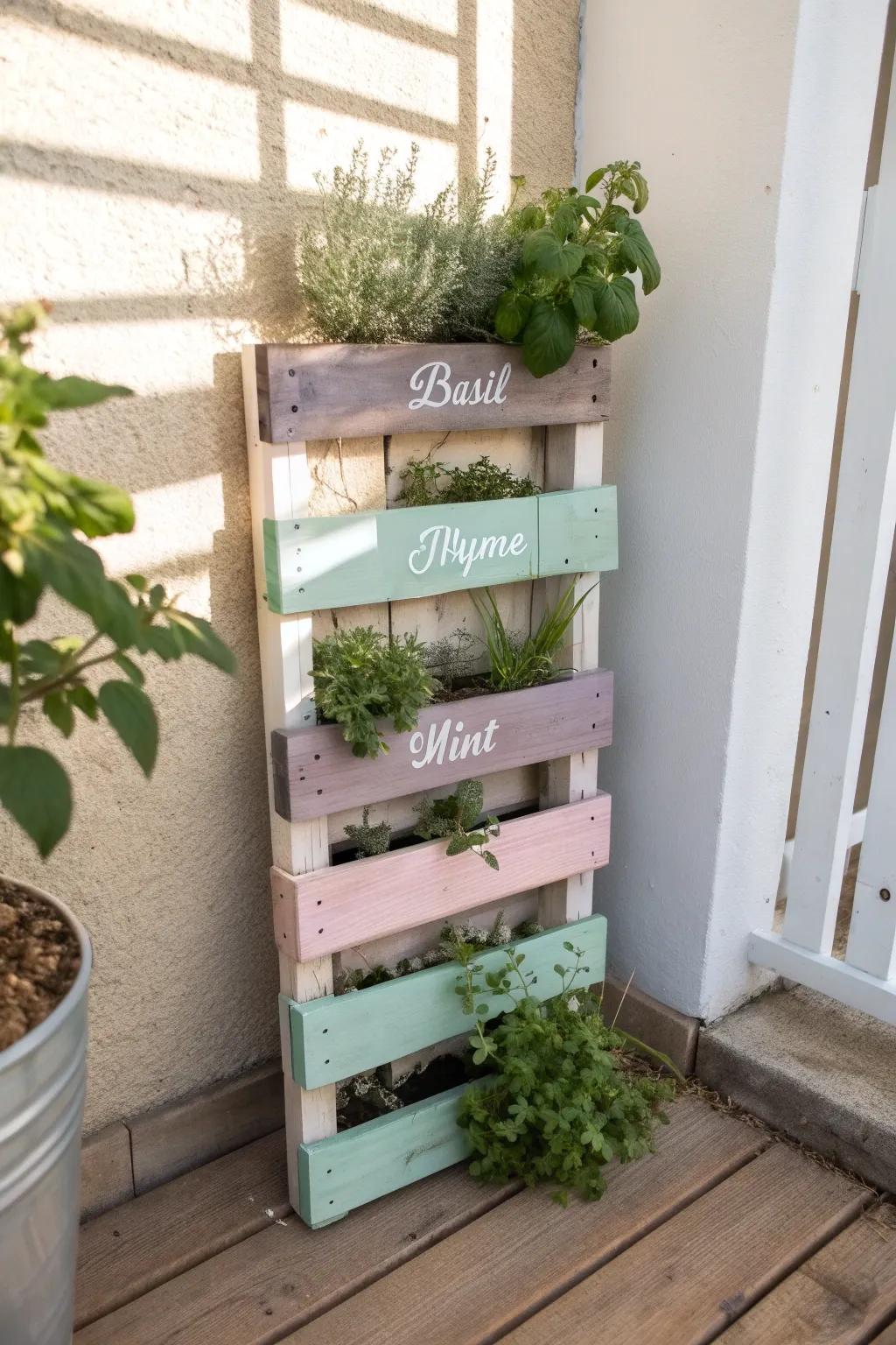 Transform small spaces with a chic vertical herb garden, where style meets sustainability. 🌿 #HerbGarden #ScandinavianDesign